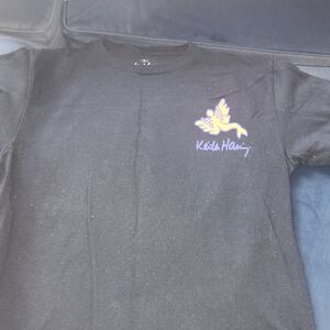 Kids Black Tee with Purple and Yellow Graphic